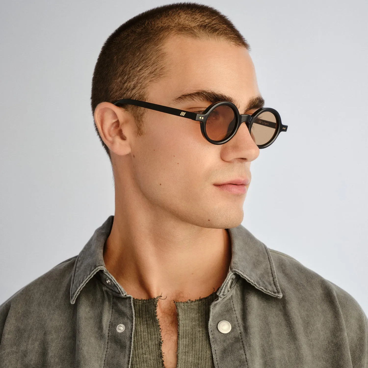 Le Specs Sycophantic occhiale da sole nero tondo large