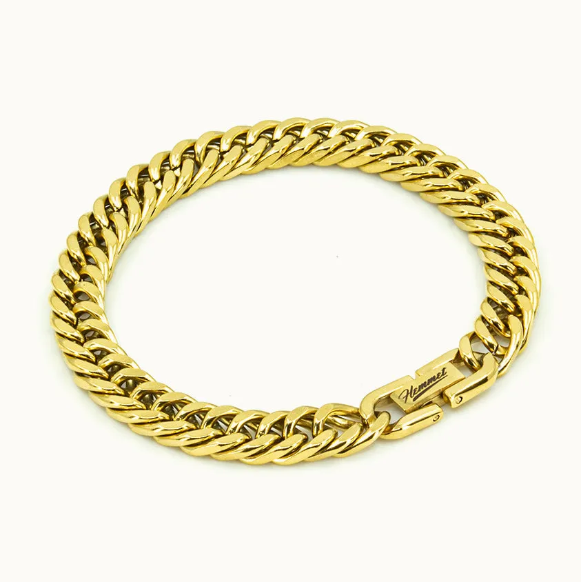 Hemmet Principle Cuban Bracelet bracciale oro giallo 19 cm