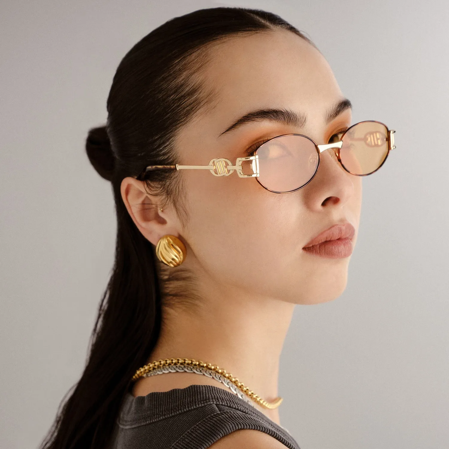 Le Specs The Forbidden occhiali da sole oro ovali