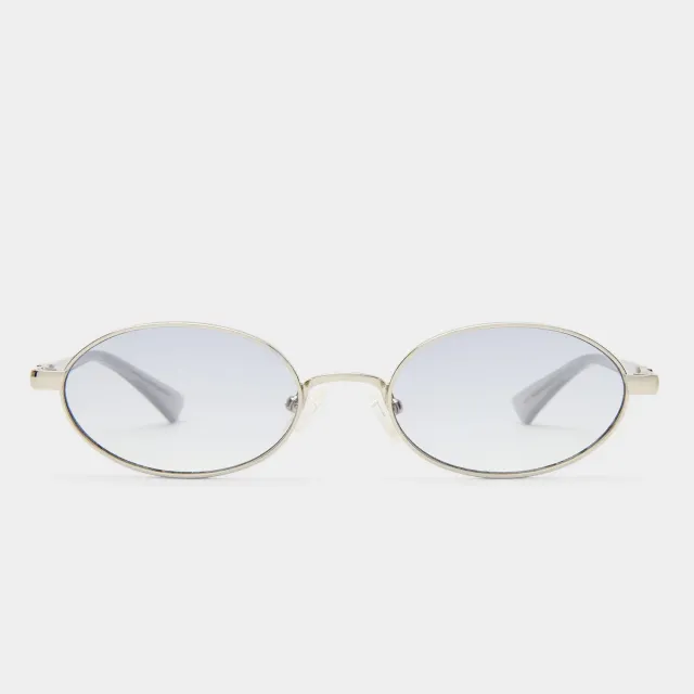 Le Specs Icicle occhiali da sole argento smoke grad ovali