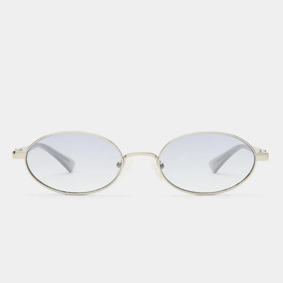 Le Specs Icicle occhiali da sole argento smoke grad ovali