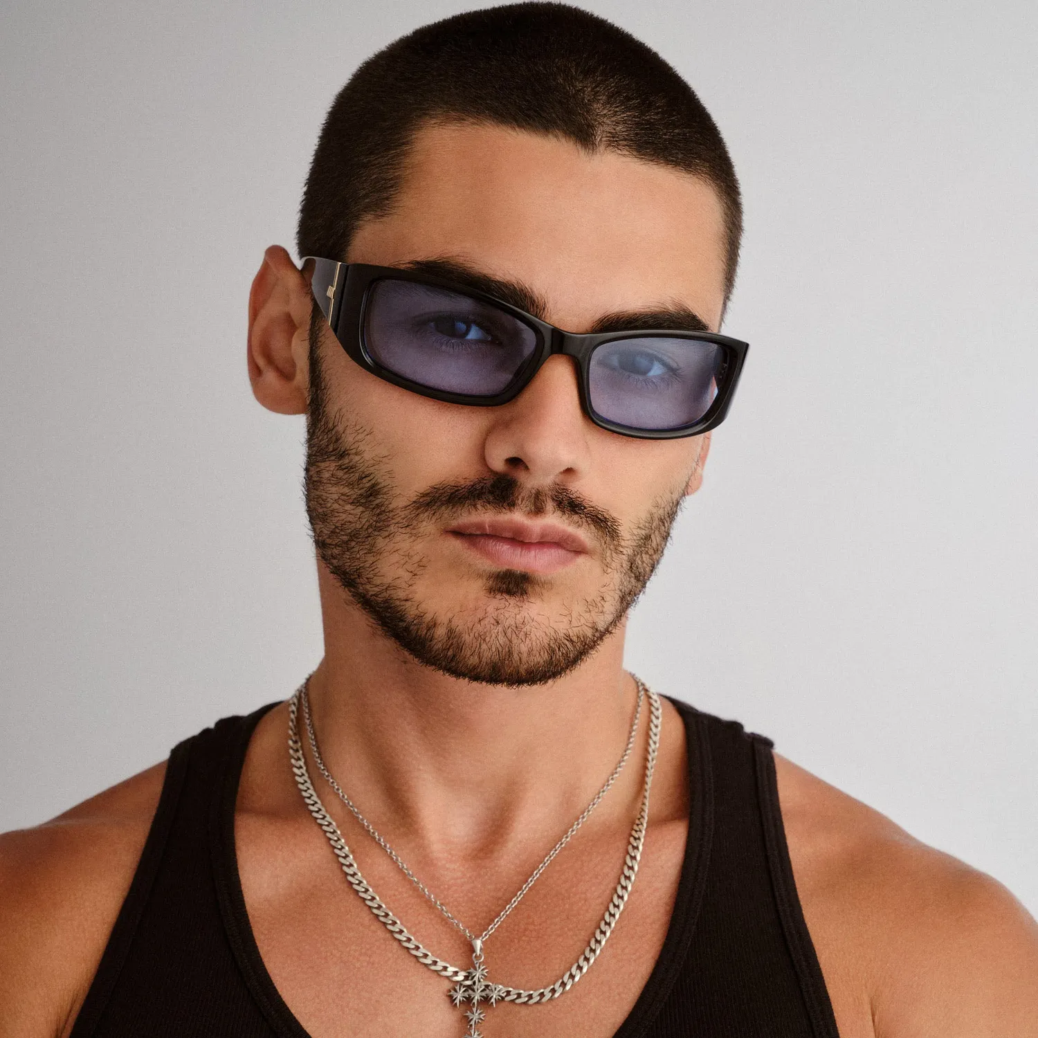 Le Specs Du Jour occhiali da sole neri lente azzurra
