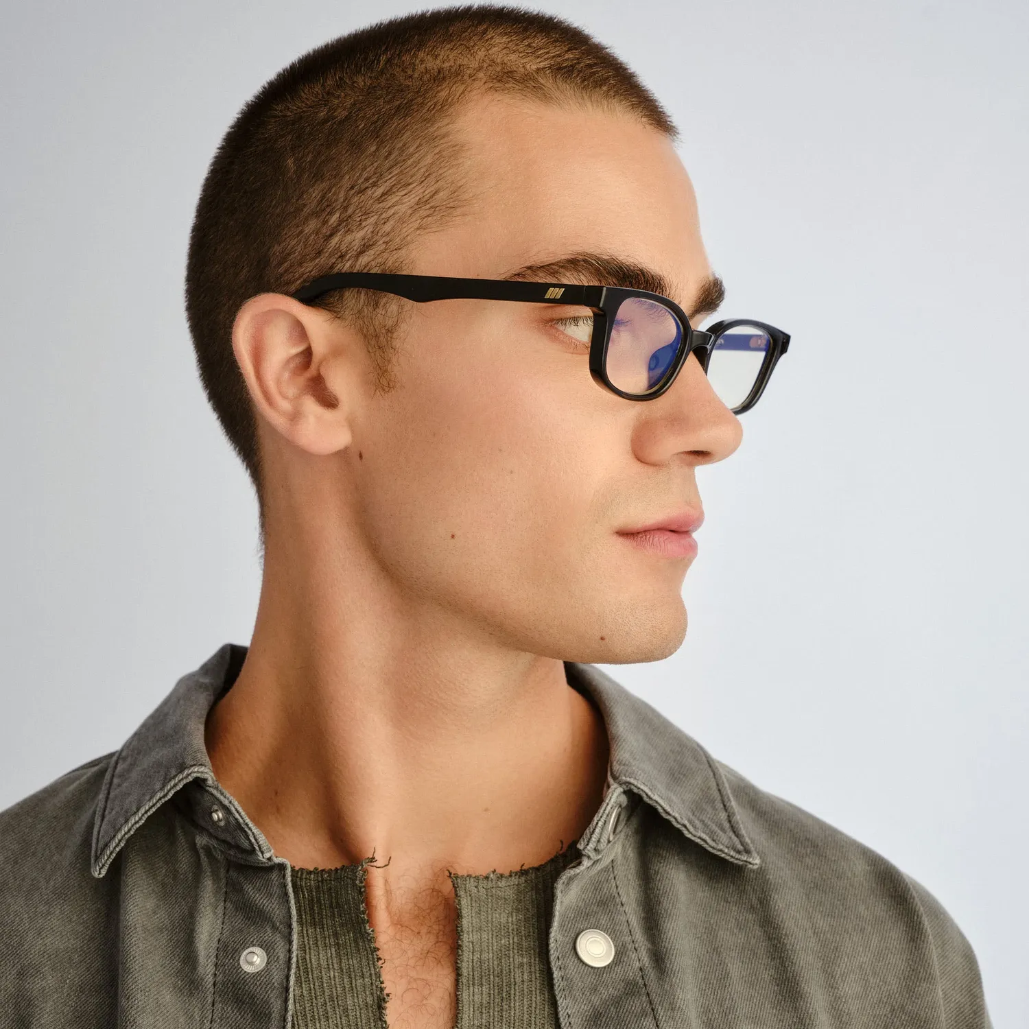 Le Specs Echelon occhiale luce blu nero rettangolare
