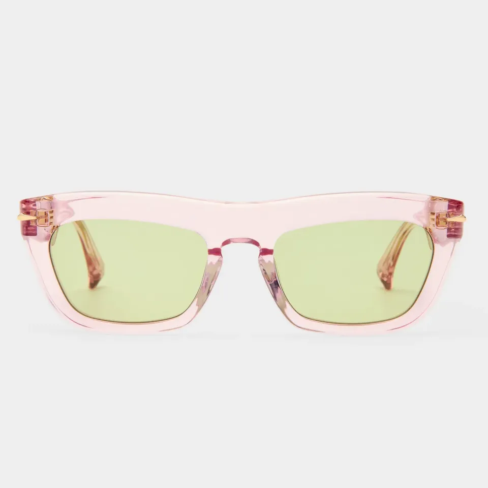 Le Specs Numero Nueve occhiale da sole rosa D-frame verde