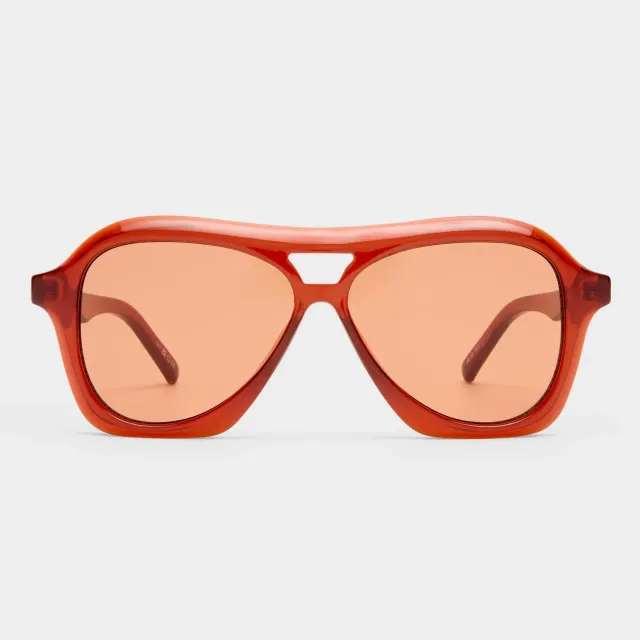 Le Specs Drizzle occhiali da sole aviatore tangerine cannella