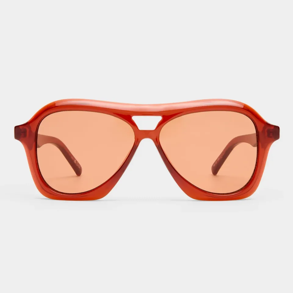 Le Specs Drizzle occhiali da sole aviatore tangerine cannella