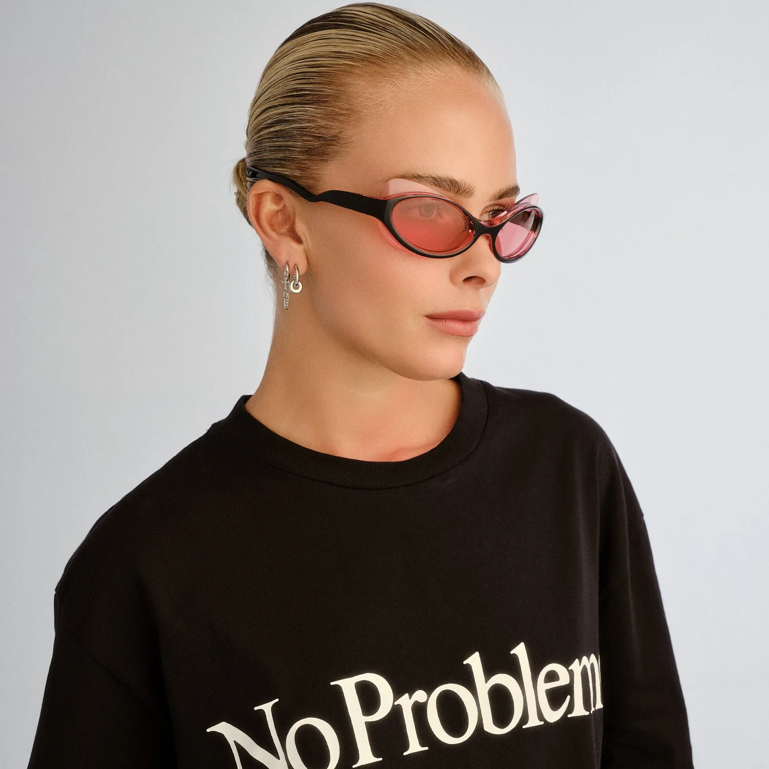 Le Specs Lyra occhiale da sole nero crimson mono