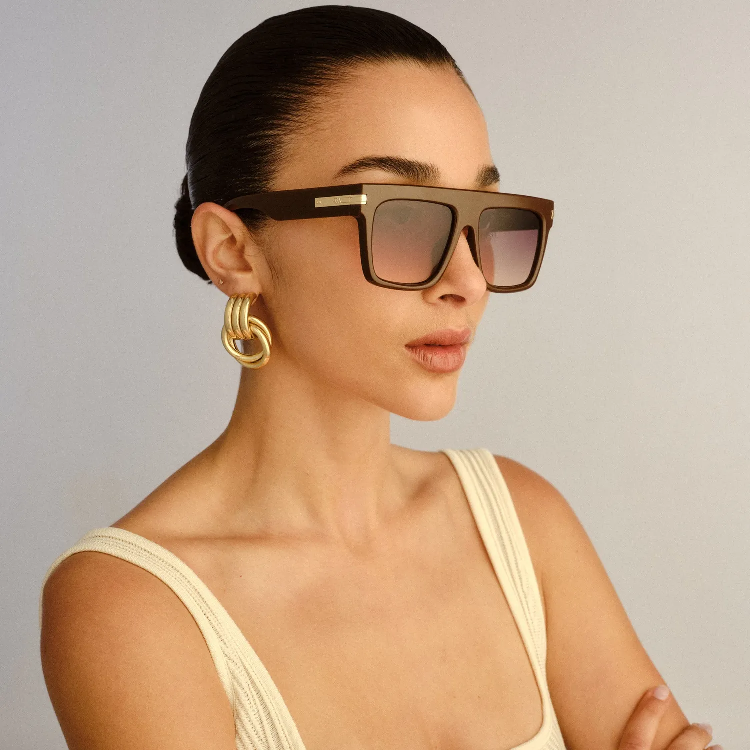 Le Specs Offside occhiale da sole marrone cocoa large
