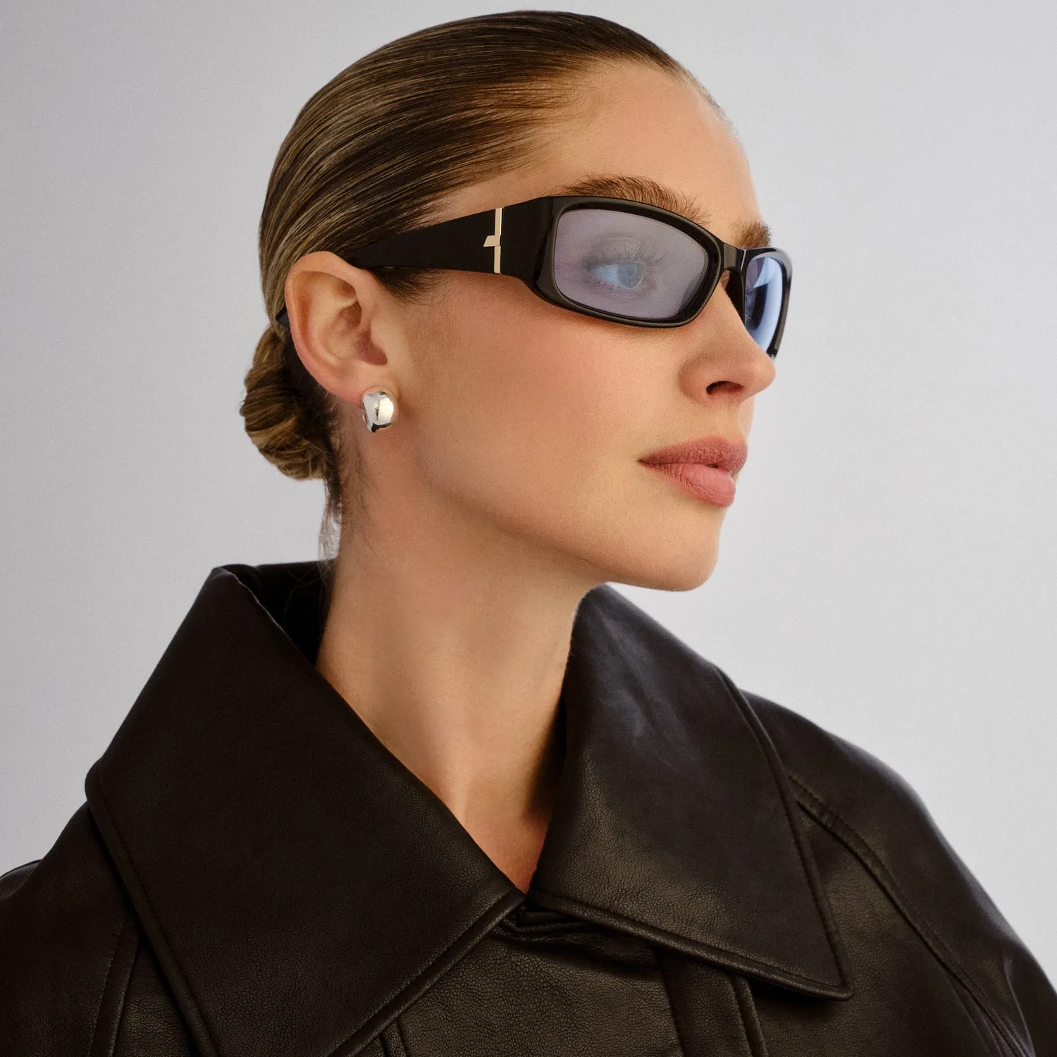 Le Specs Du Jour occhiali da sole neri lente azzurra