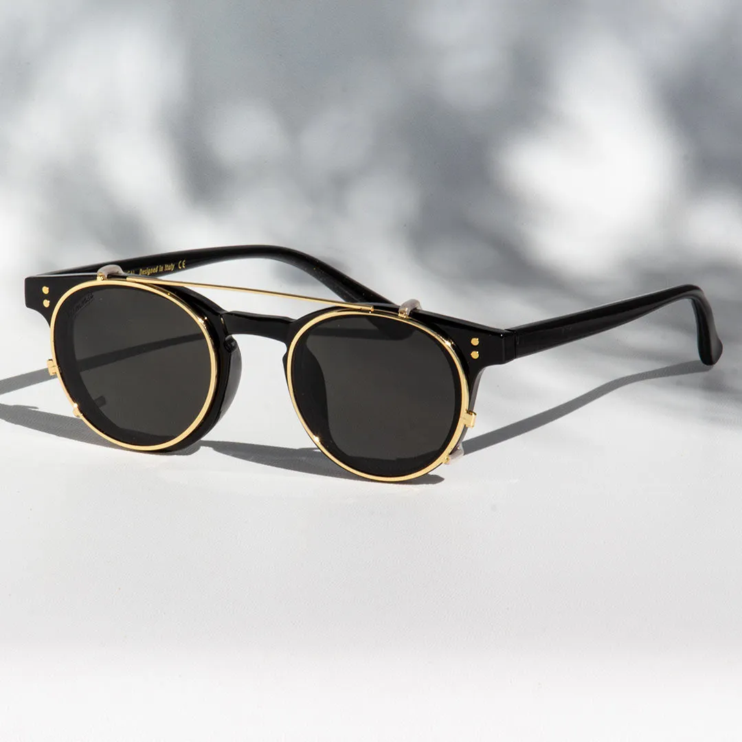 Hemmet America The Orleans Clip occhiale da sole nero vintage