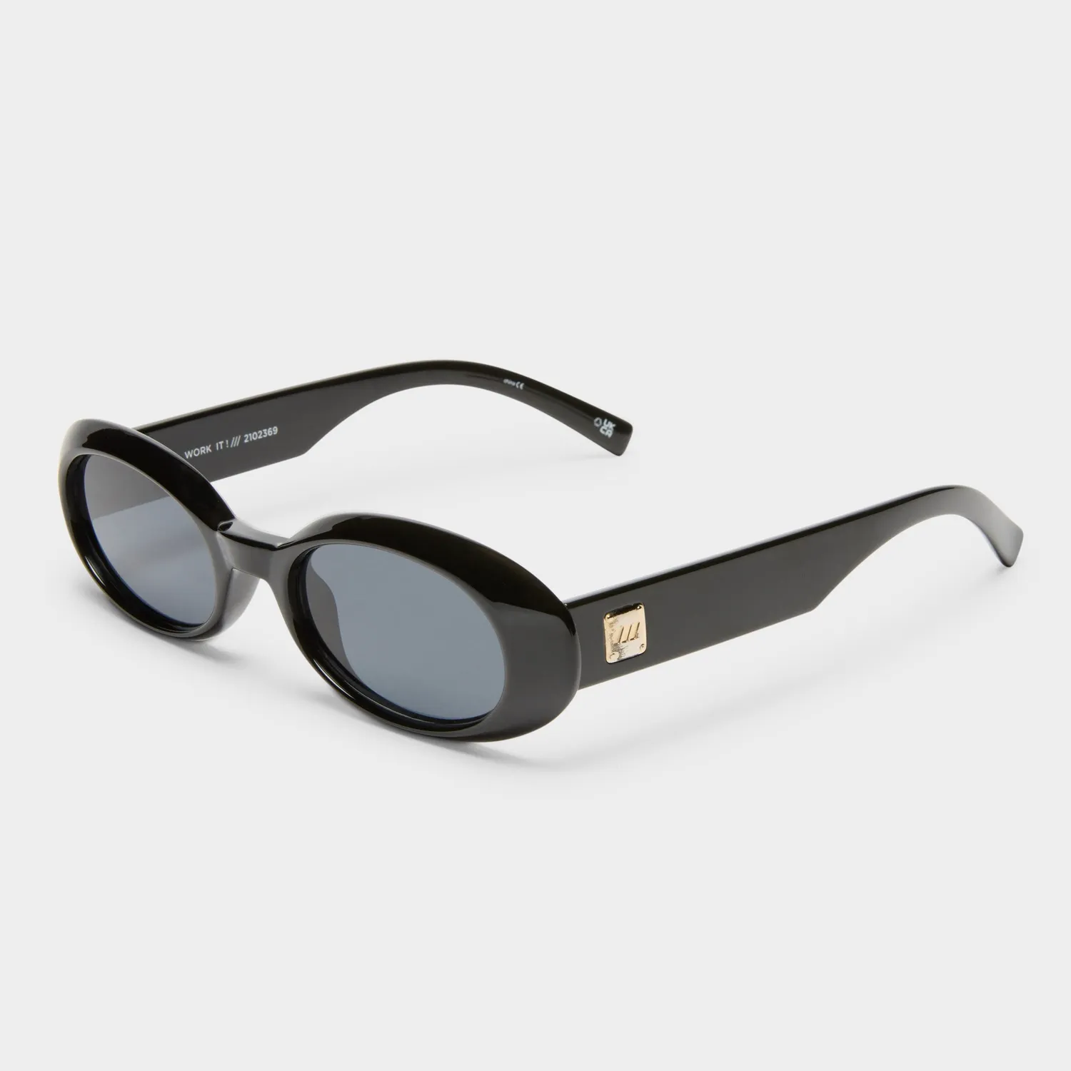 Le Specs Work It occhiale da sole nero ovale slim
