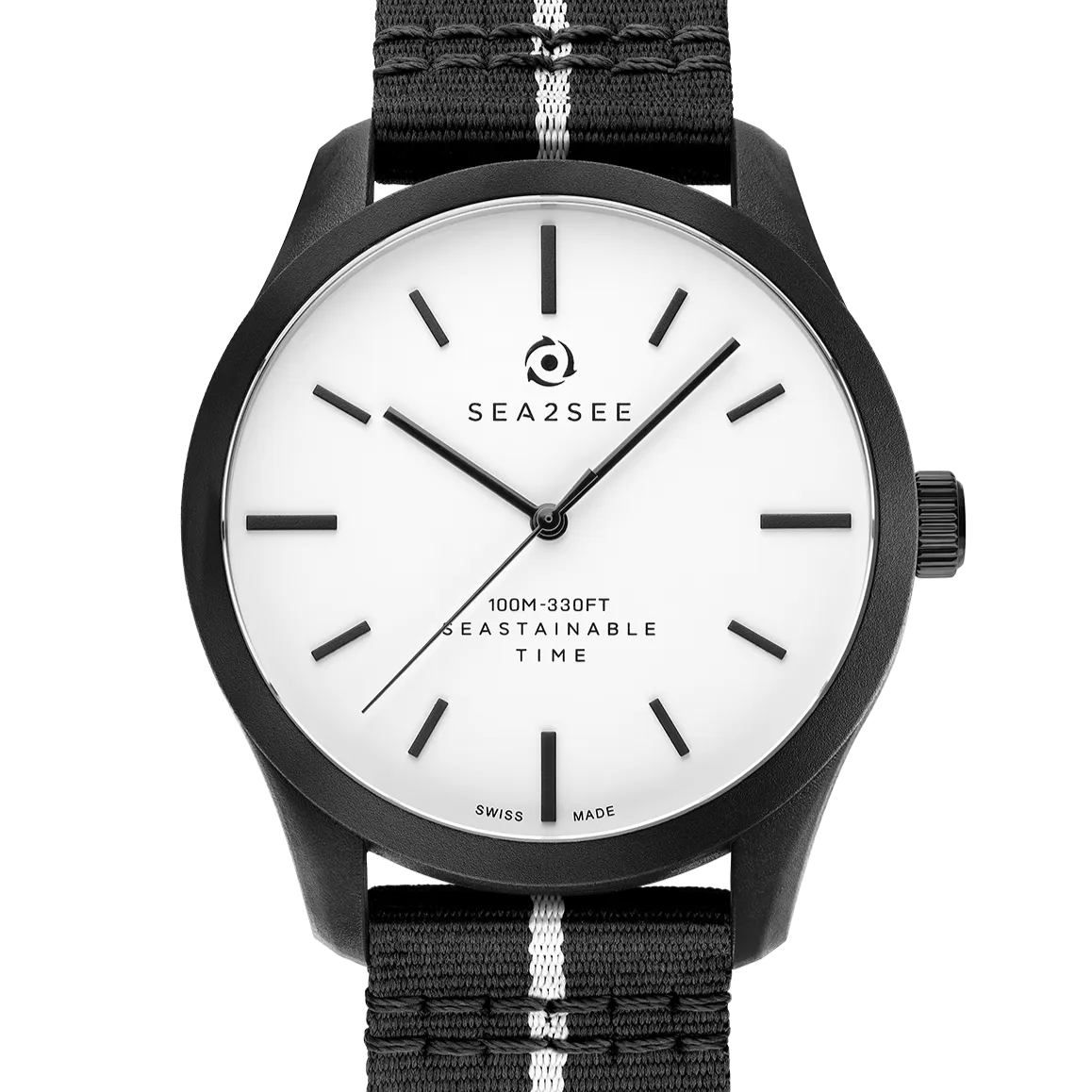 Sea2See Naxos 02 orologio bianco nero 41 mm
