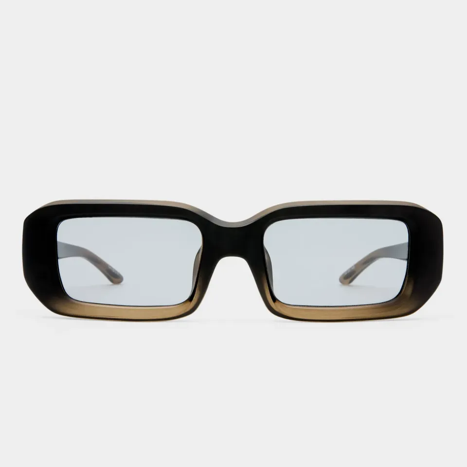 Le Specs Blackpool occhiali da sole nero khaki rettangolari