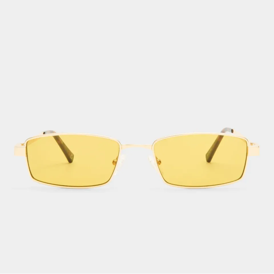 Le Specs Bizarro occhiale da sole bright gold rettangolare