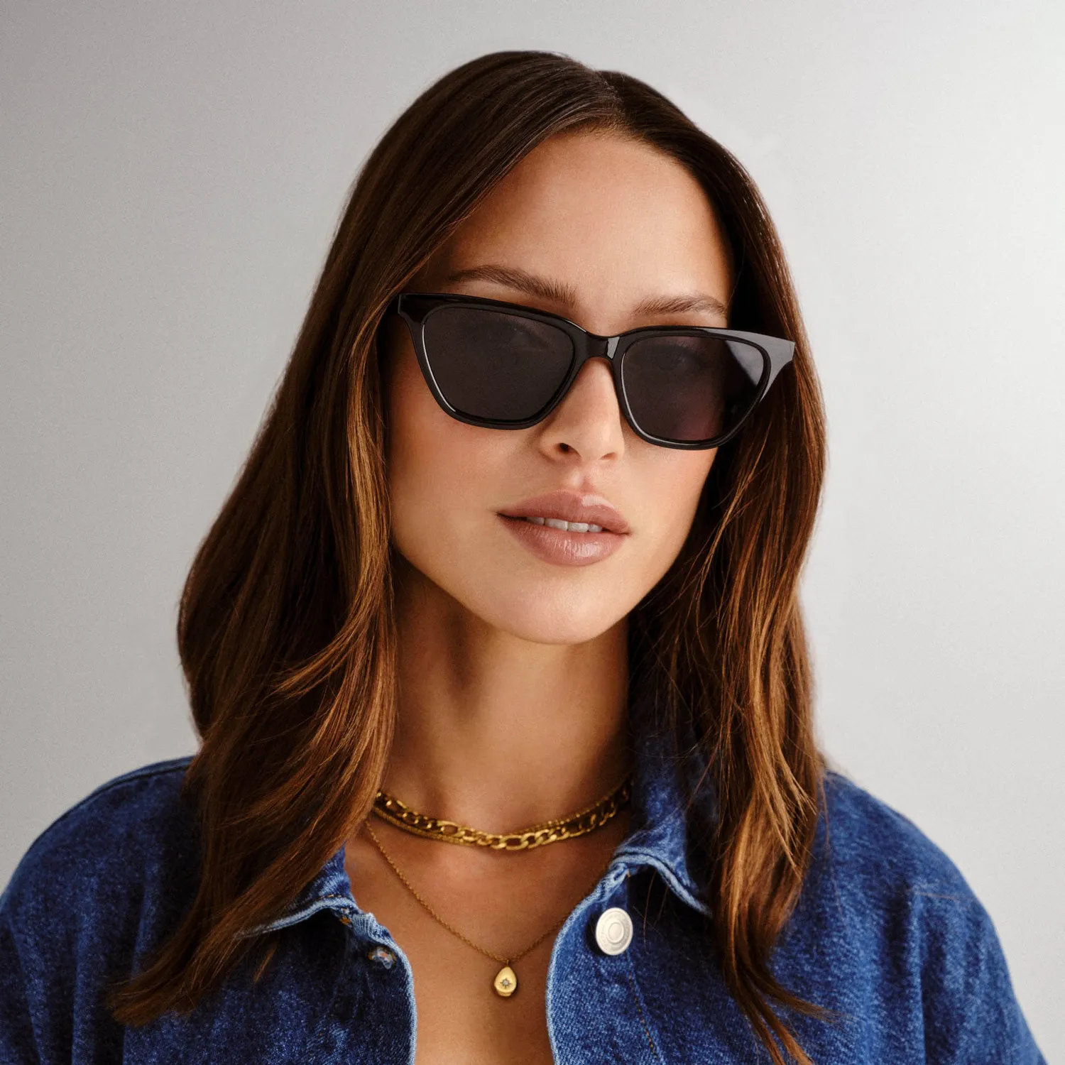 Le Specs Unfaithful occhiali da sole nero cat-eye fumo