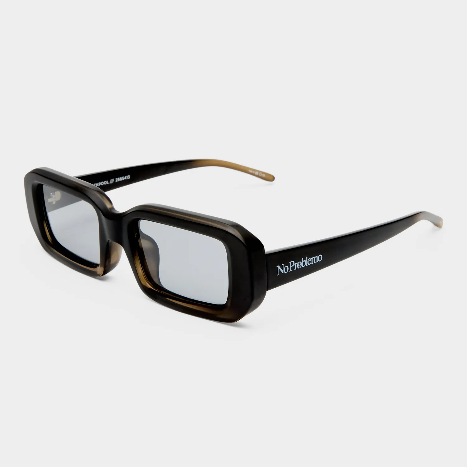 Le Specs Blackpool occhiali da sole nero khaki rettangolari