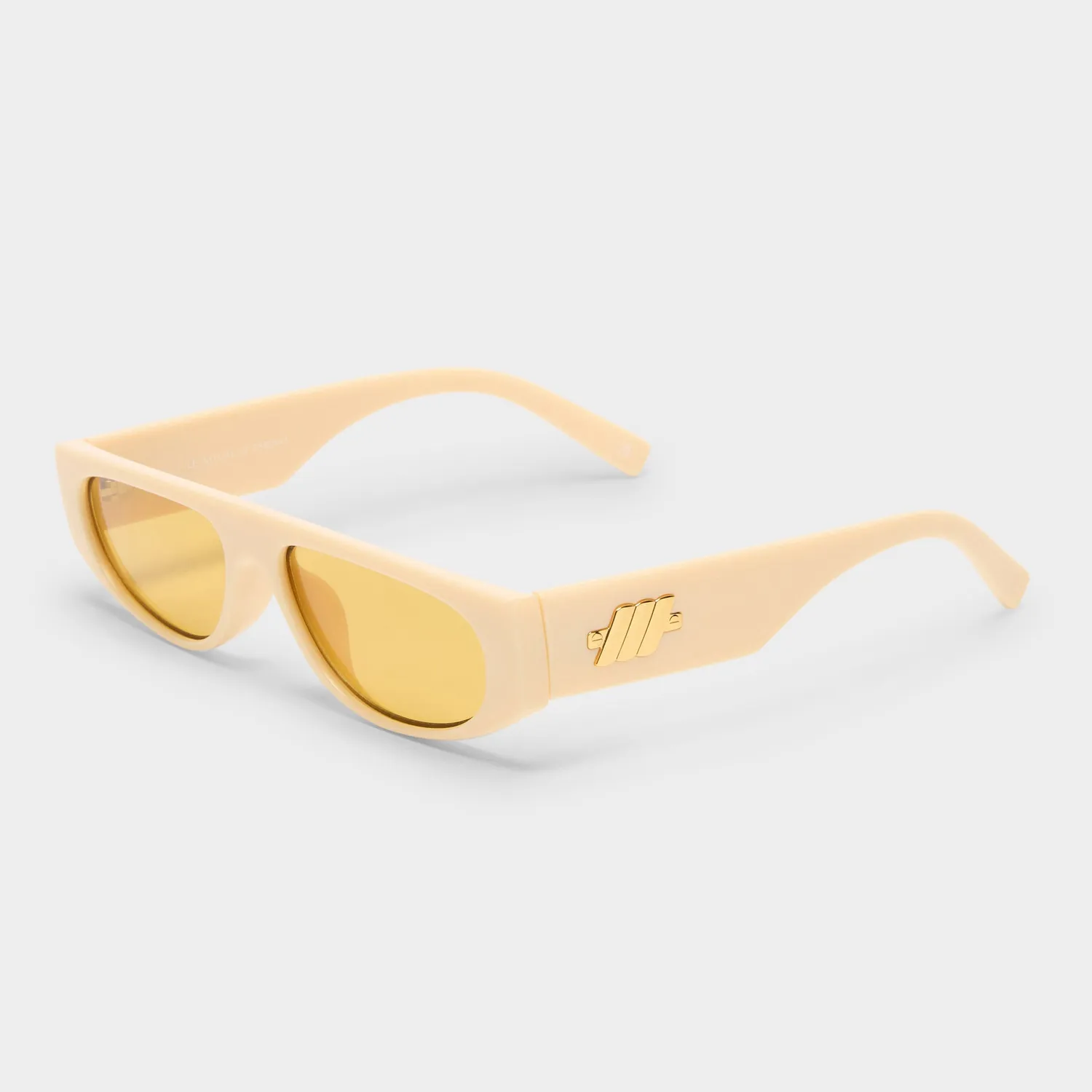Le Specs Le Ritual occhiali da sole avorio ottone D-frame