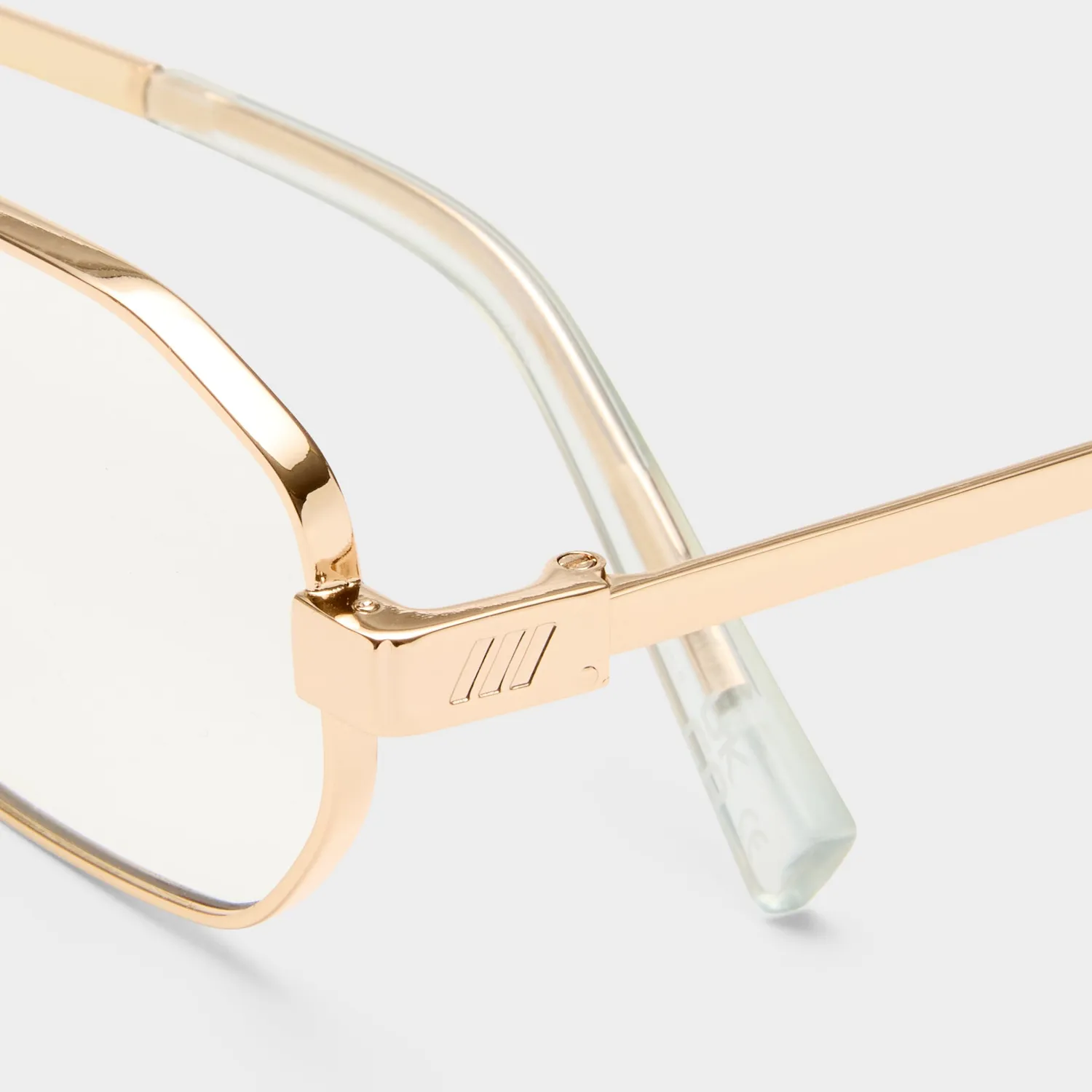 Le Specs Mythic occhiali luce blu oro ottagonali