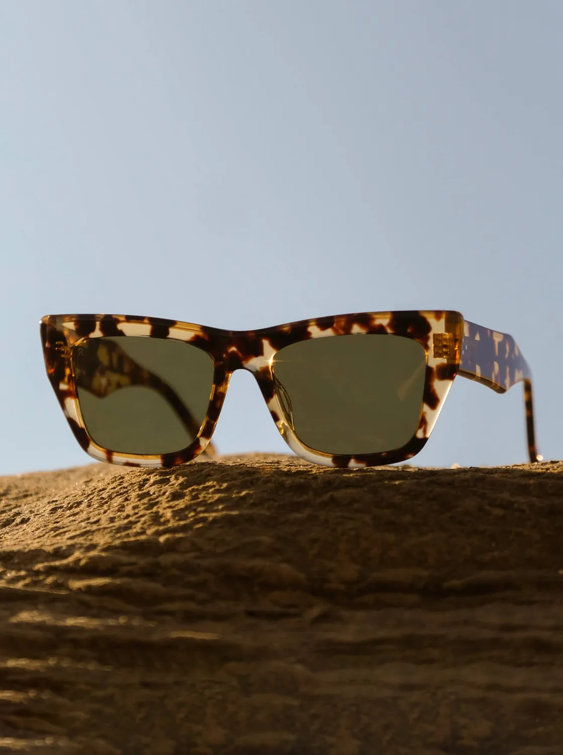 Raen Marza occhiale da sole Champagne Verde 53 oversize