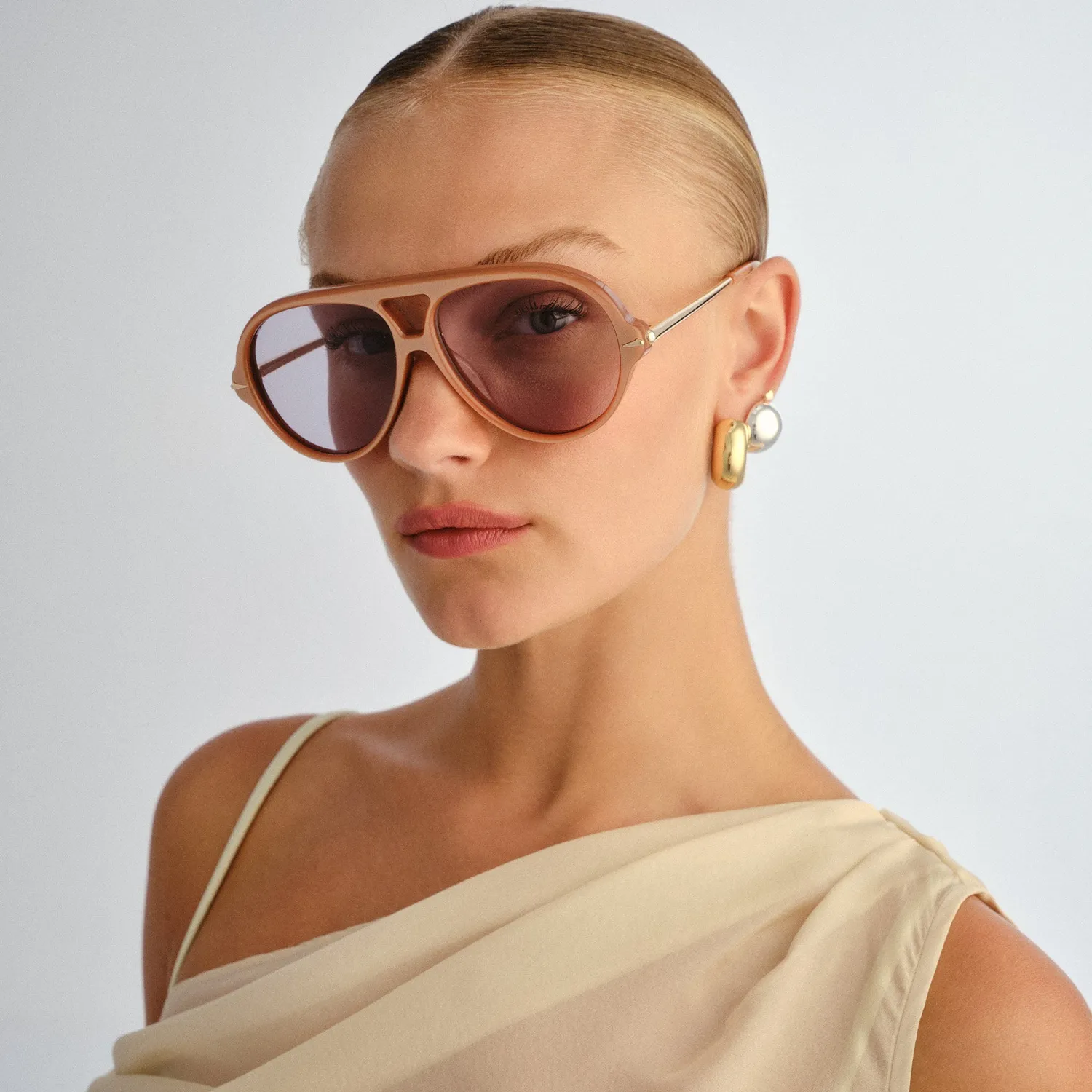 Le Specs Numero Once occhiale da sole champagne aviatore