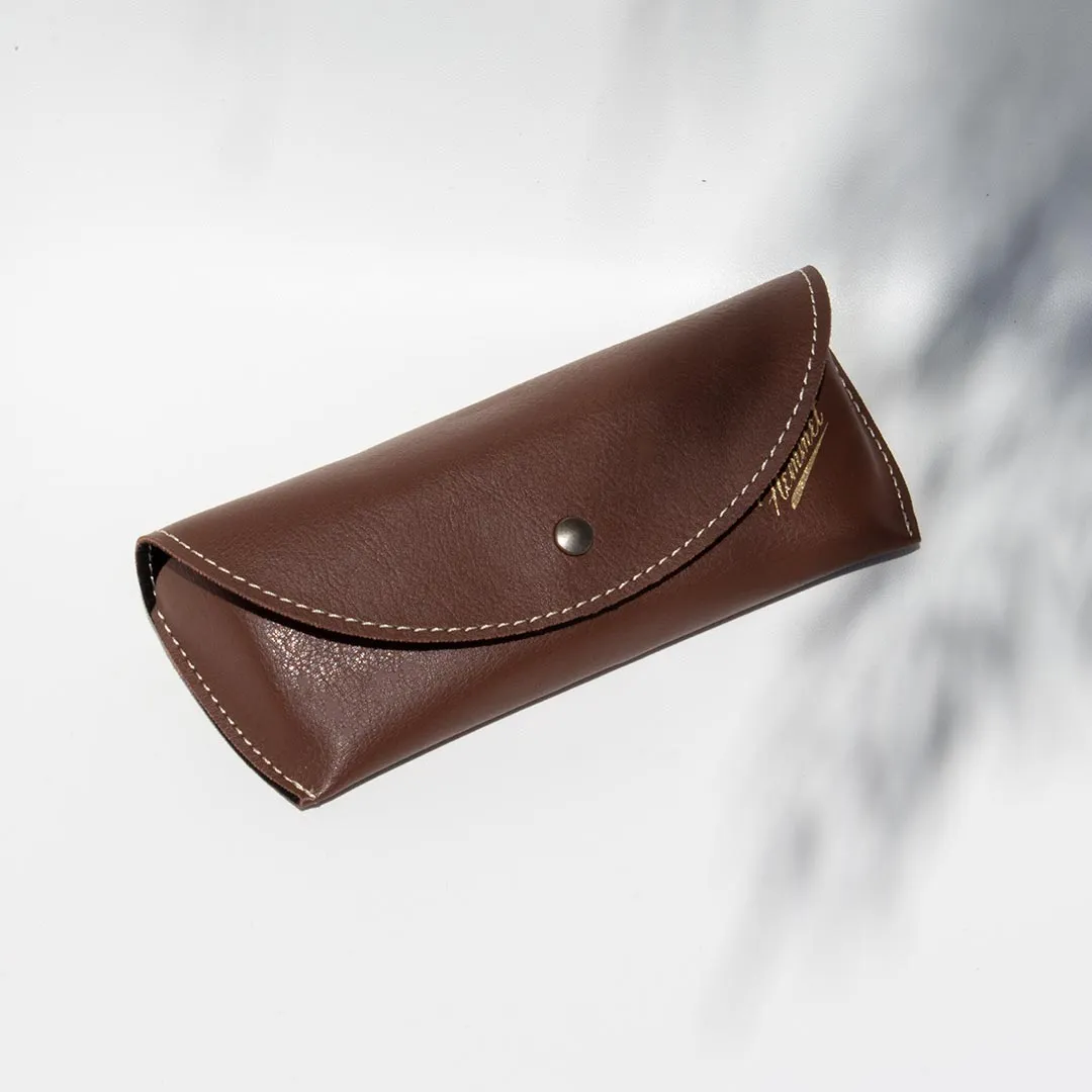 Hemmet Original Case custodia occhiali marrone pelle vegana