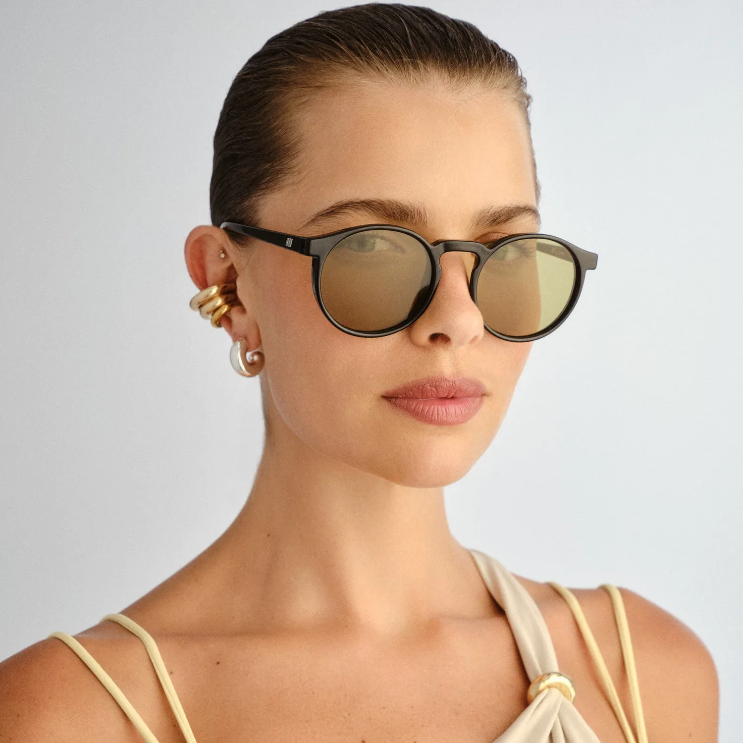 Le Specs Teen Spirit Deux occhiale da sole nero rotondo