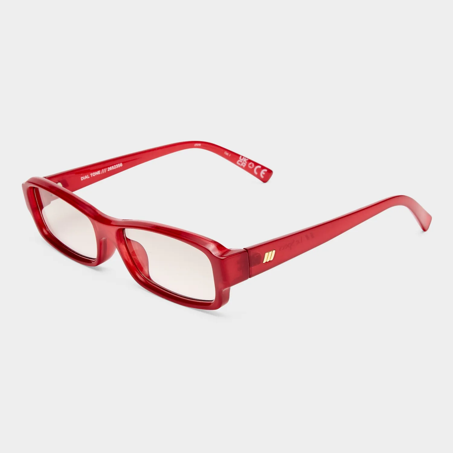 Le Specs Dial Tone occhiali da sole cranberry rettangolari