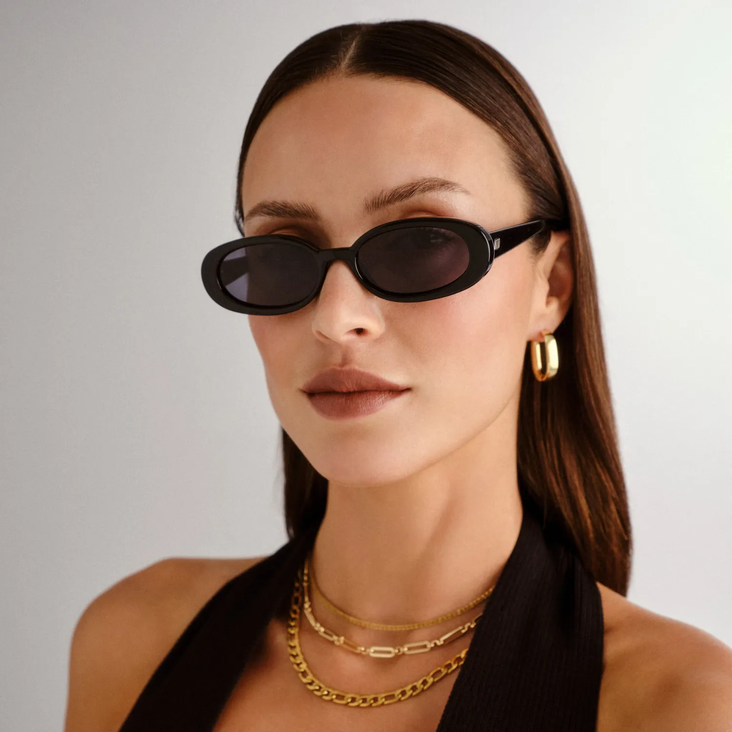 Le Specs Outta Love occhiali da sole nero ovali