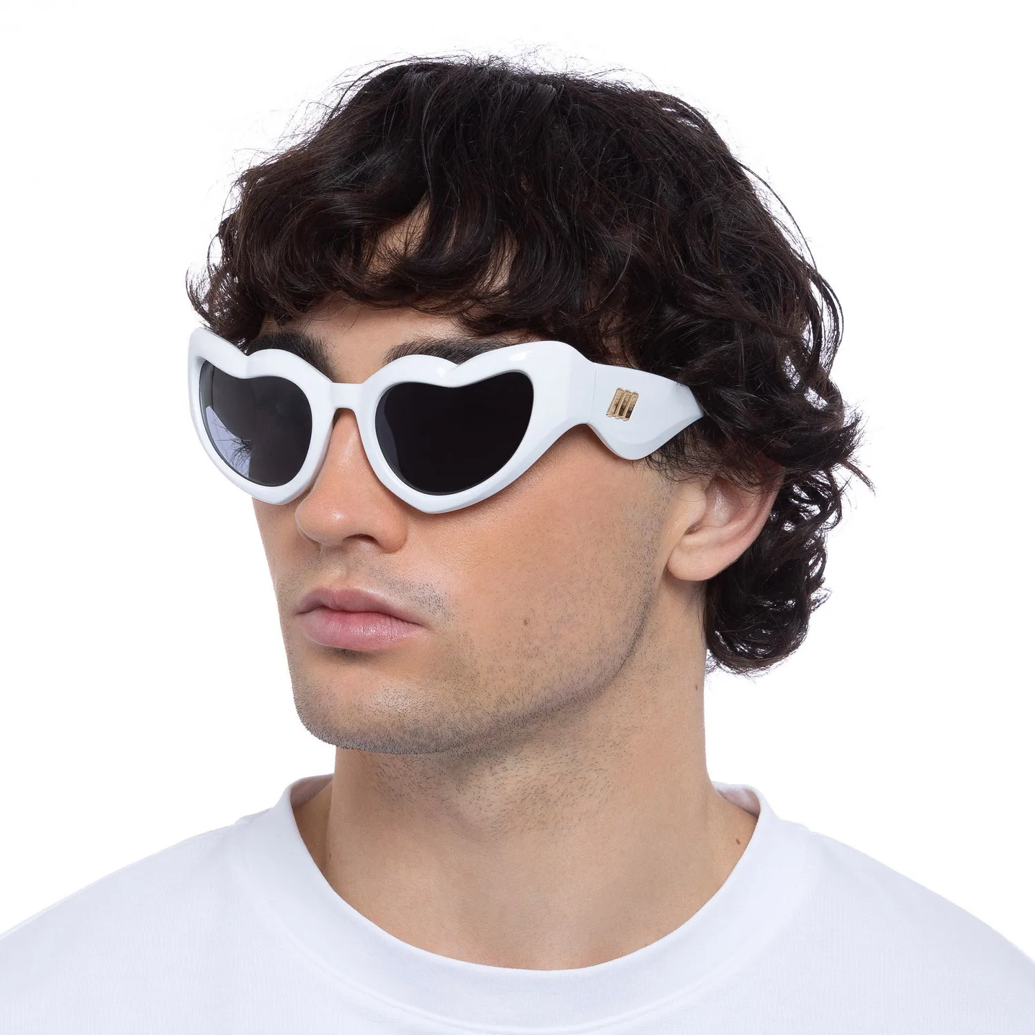 Le Specs Fast Love occhiale da sole bianco avvolgente