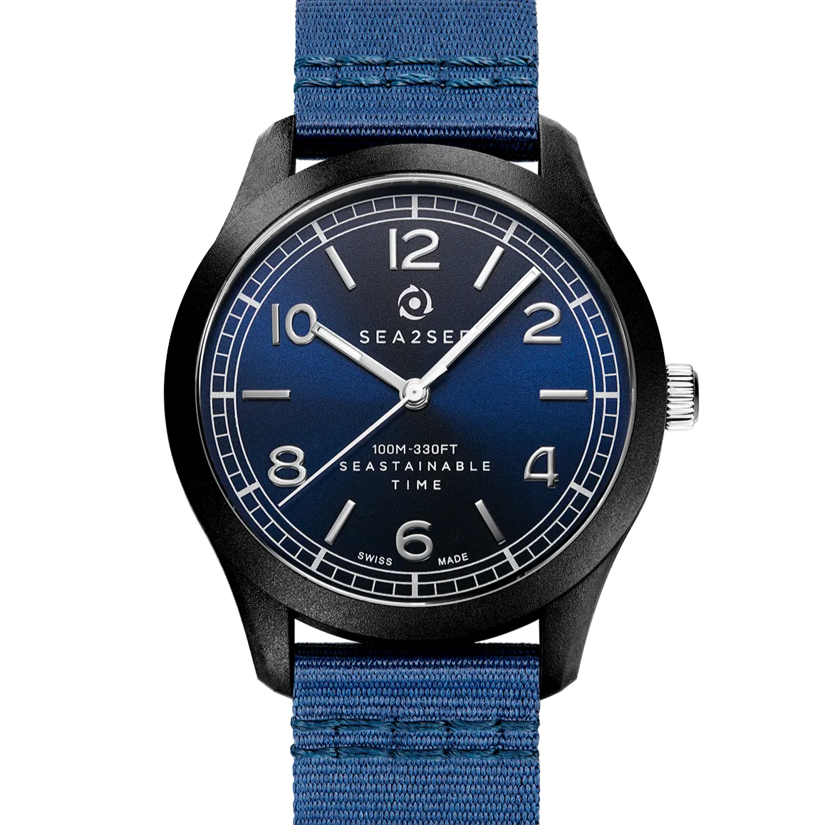 Sea2See Panarea 01 orologio blu navy cassa nera 41 mm