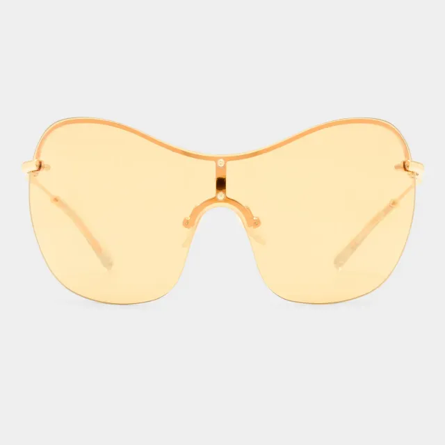 Le Specs Satine occhiali da sole oro lucido shield