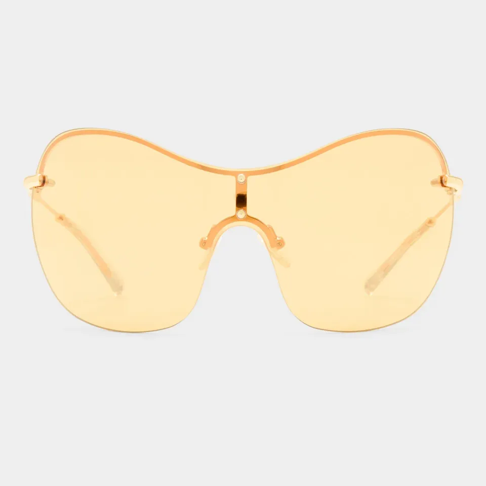 Le Specs Satine occhiali da sole oro lucido shield