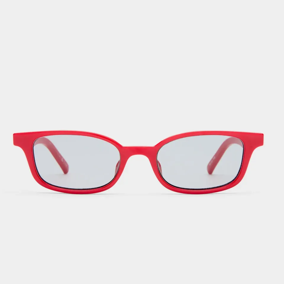 Le Specs Echelon occhiale da sole rosso rettangolare