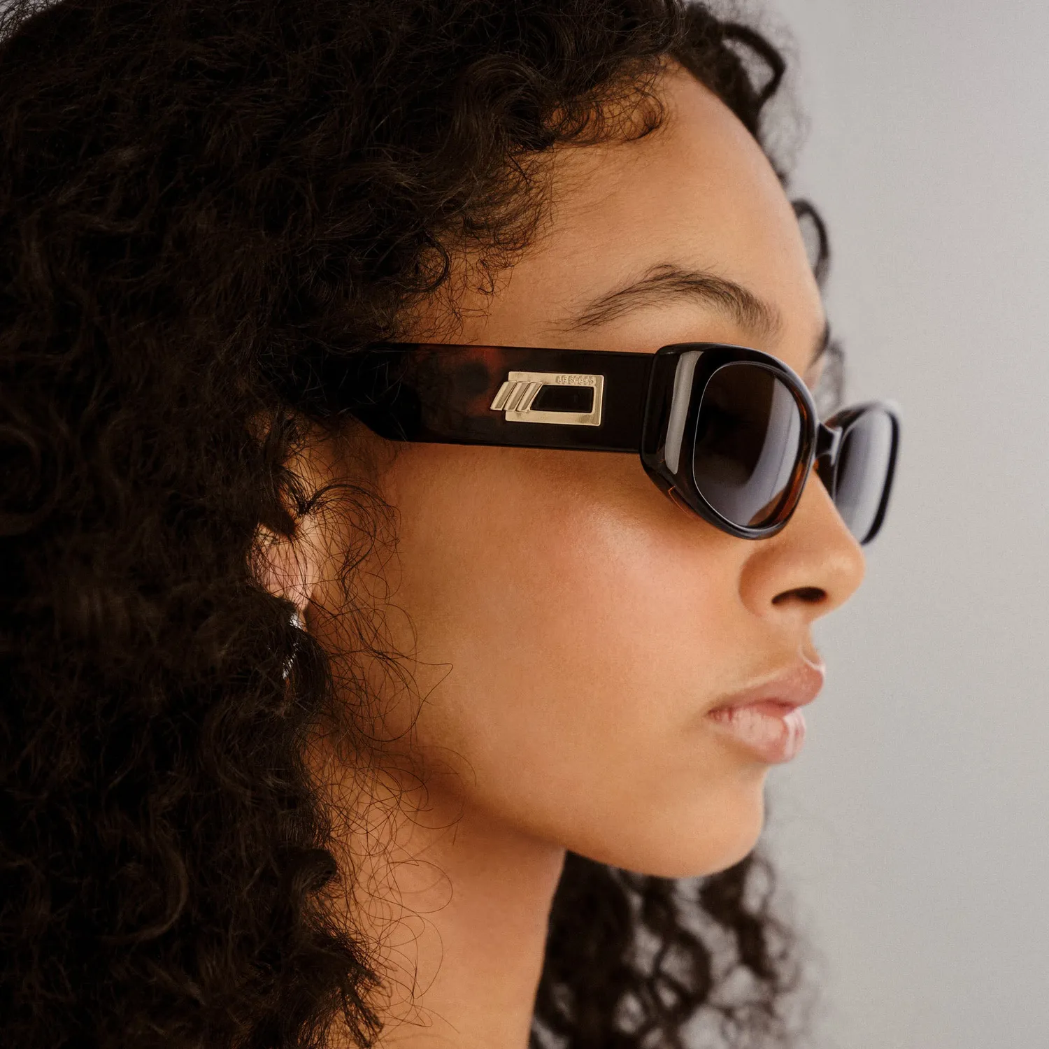 Le Specs Starlight occhiali da sole tartarugato rettangolare