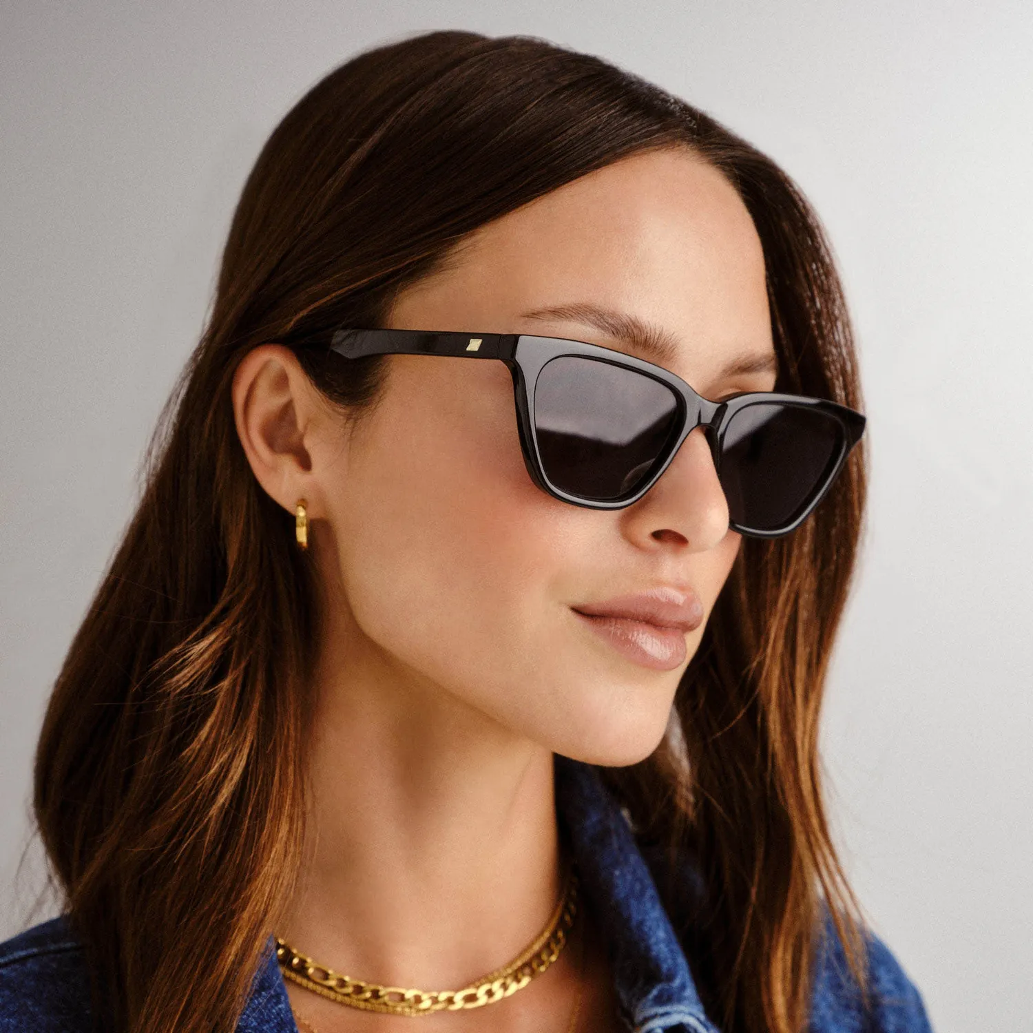 Le Specs Unfaithful occhiali da sole nero cat-eye fumo