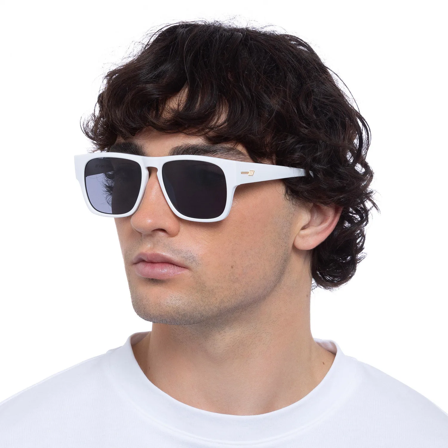 Le Specs Transmission occhiale da sole bianco riciclato