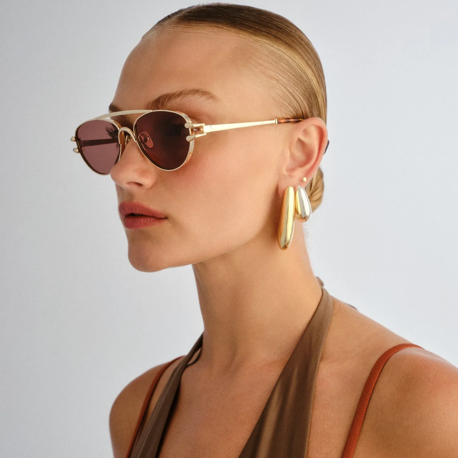 Le Specs Numero Seis occhiale da sole oro aviatore