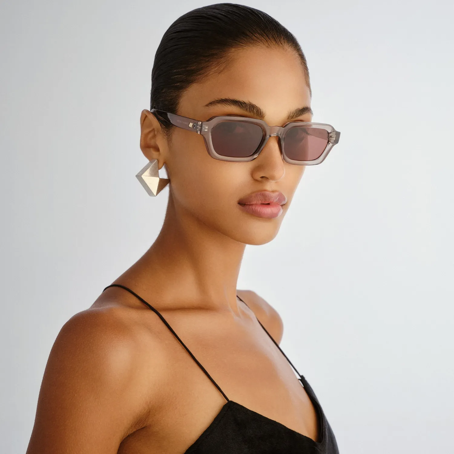 Le Specs Tension occhiali da sole grigi rettangolari