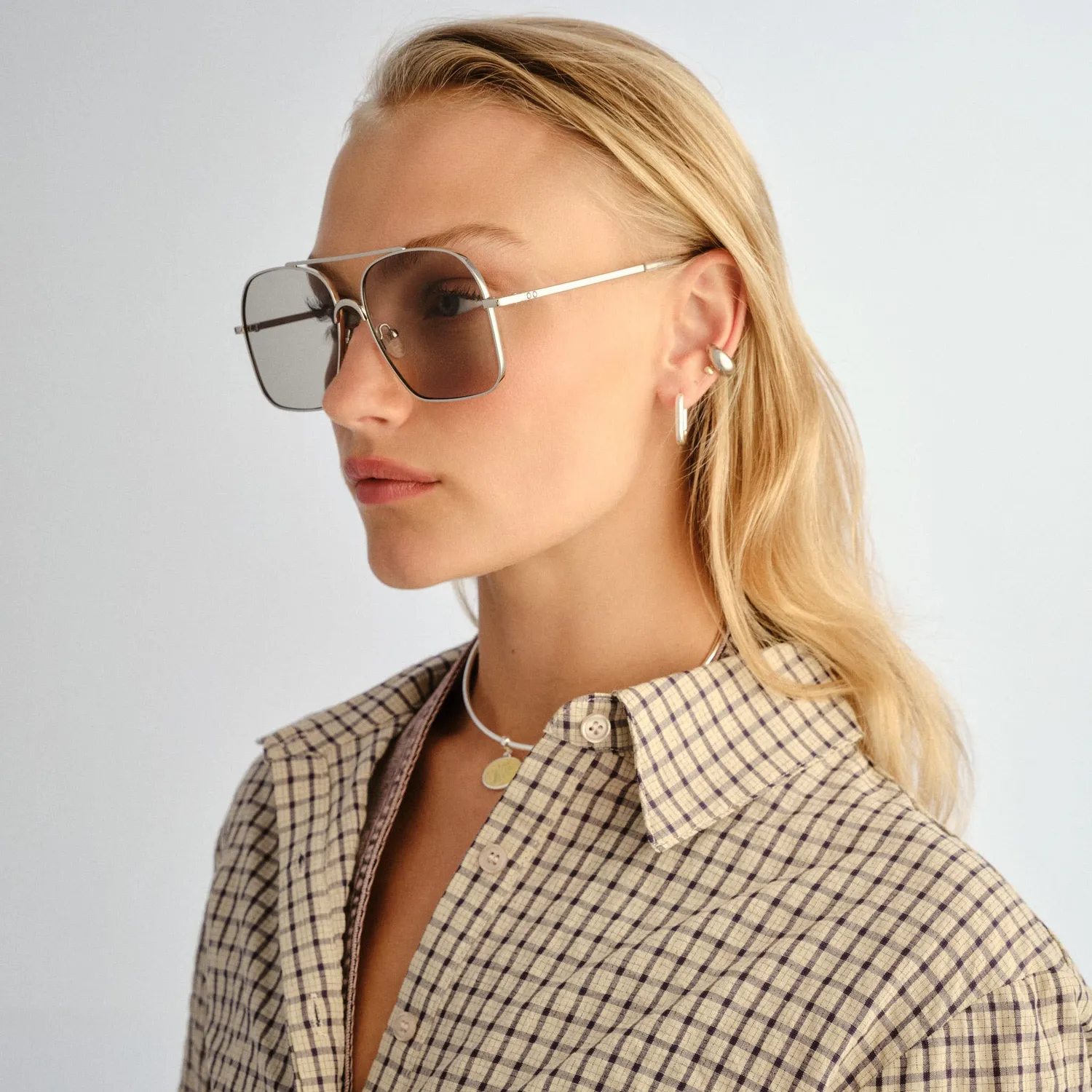 Le Specs Civelle occhiale da sole argento trasparente