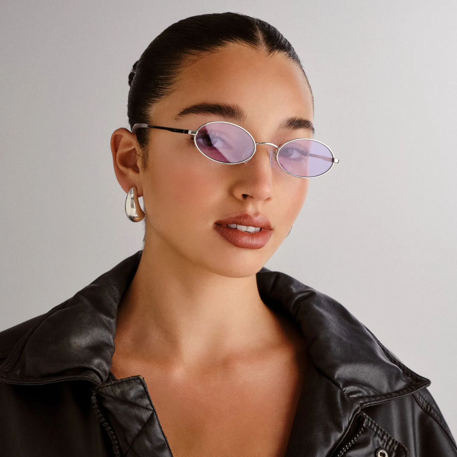 Le Specs Love Train occhiale da sole ovale argento