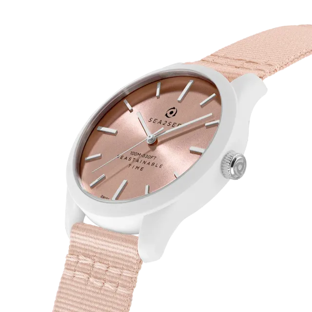 Sea2See Fiji 05 orologio rosa bianco 37 mm