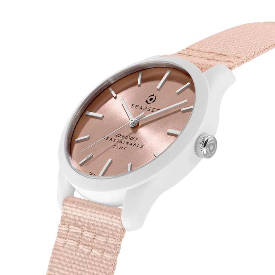 Sea2See Fiji 05 orologio rosa bianco 37 mm