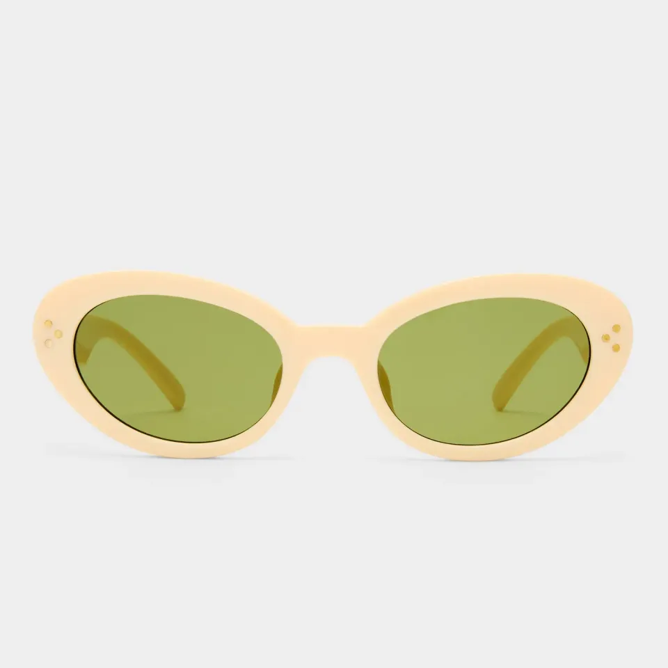 Le Specs Tootsie occhiale da sole bianco cat-eye verde