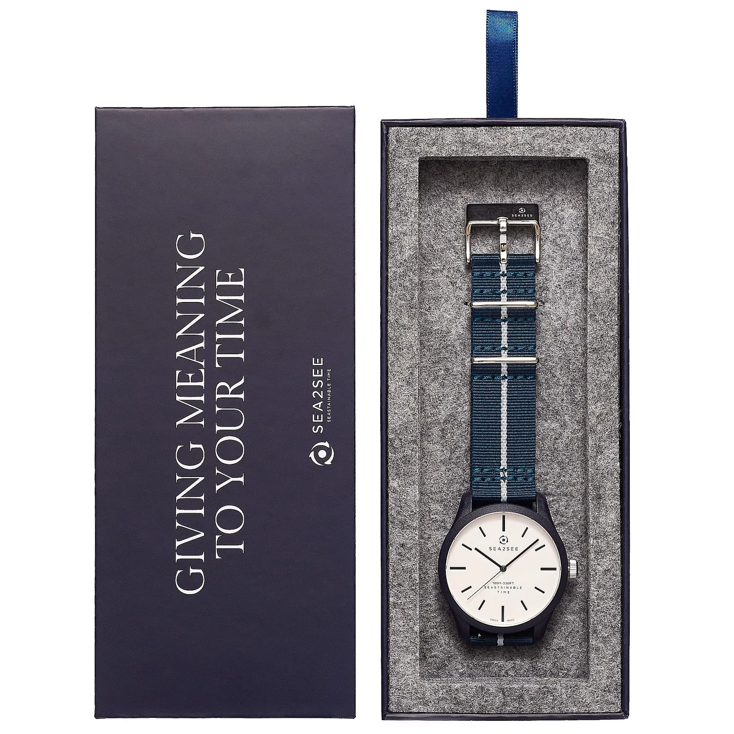 Sea2See Naxos 01 orologio blu bianco 41 mm