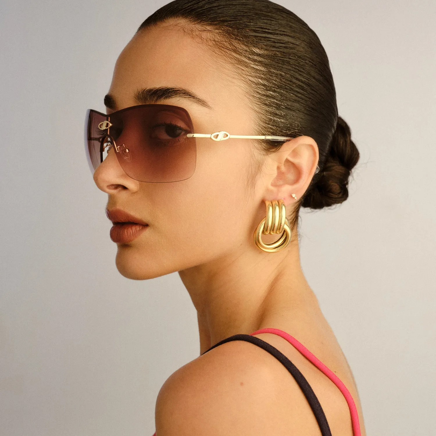 Le Specs Parallel Universe occhiali da sole oro shield
