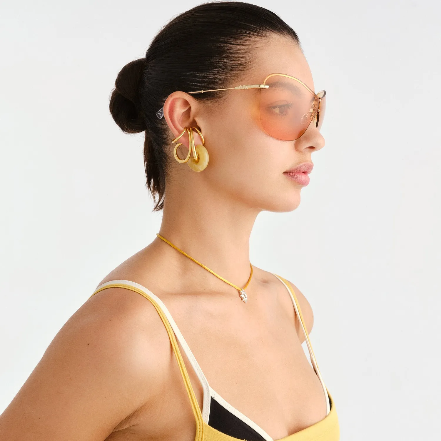 Le Specs Satine occhiali da sole oro lucido shield