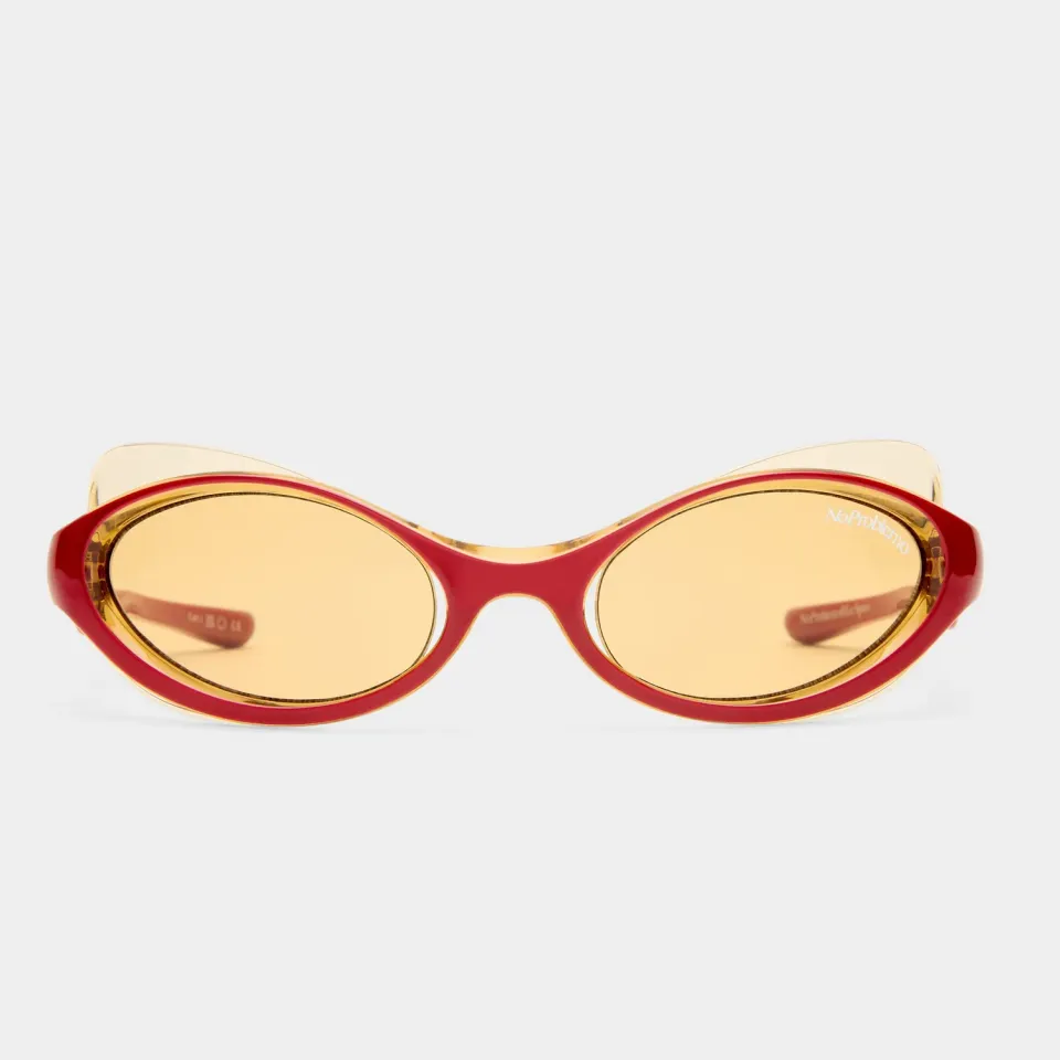 Le Specs Lyra occhiale da sole bright red lente gialla
