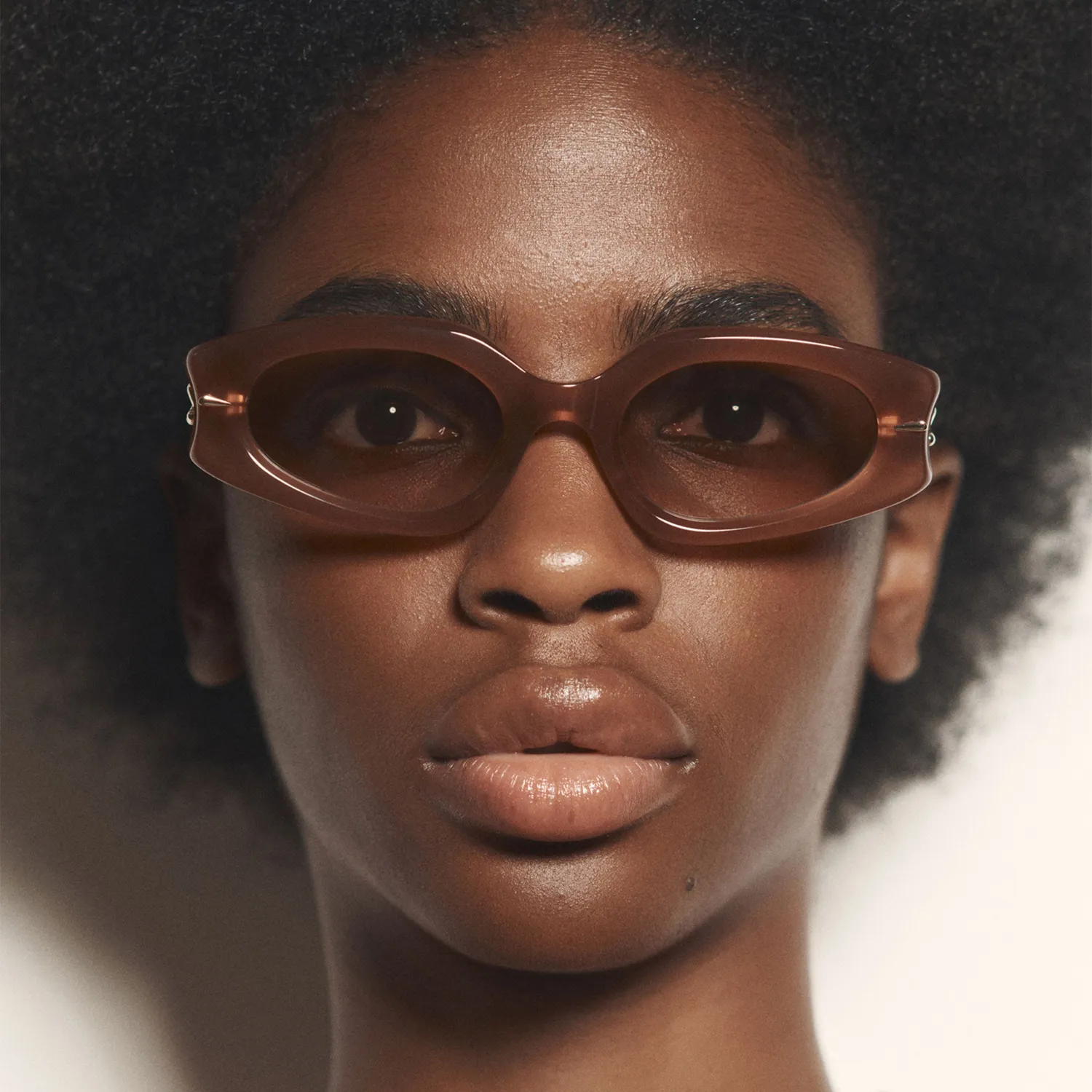 Le Specs Lunar occhiale da sole ovale marrone tan