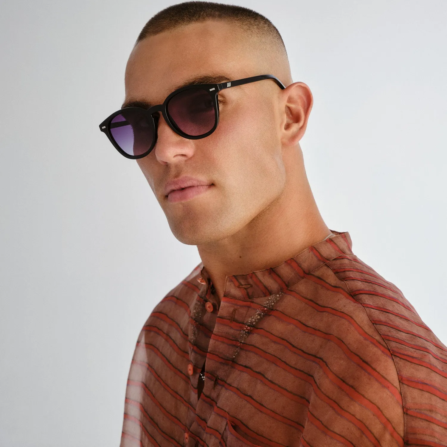 Le Specs Bandwagon occhiale da sole nero tondo