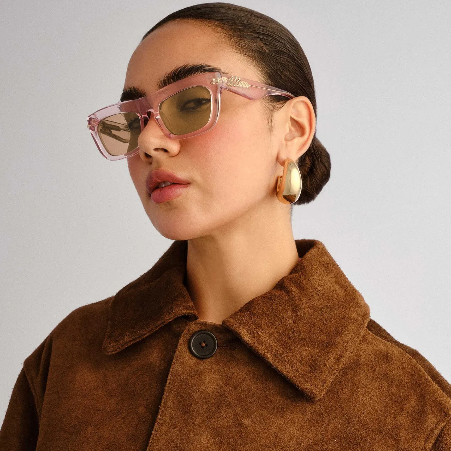 Le Specs Numero Nueve occhiale da sole rosa D-frame verde